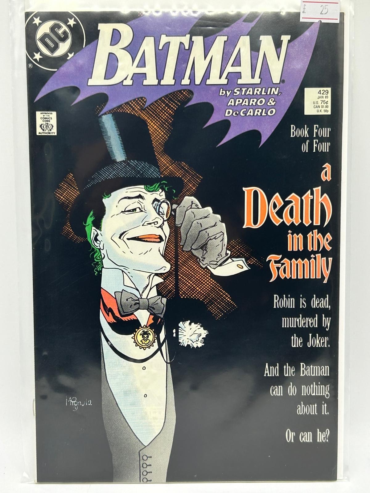 Batman #429 (1989) – A Death in the Family Part 4 – Joker Cover – DC Comics