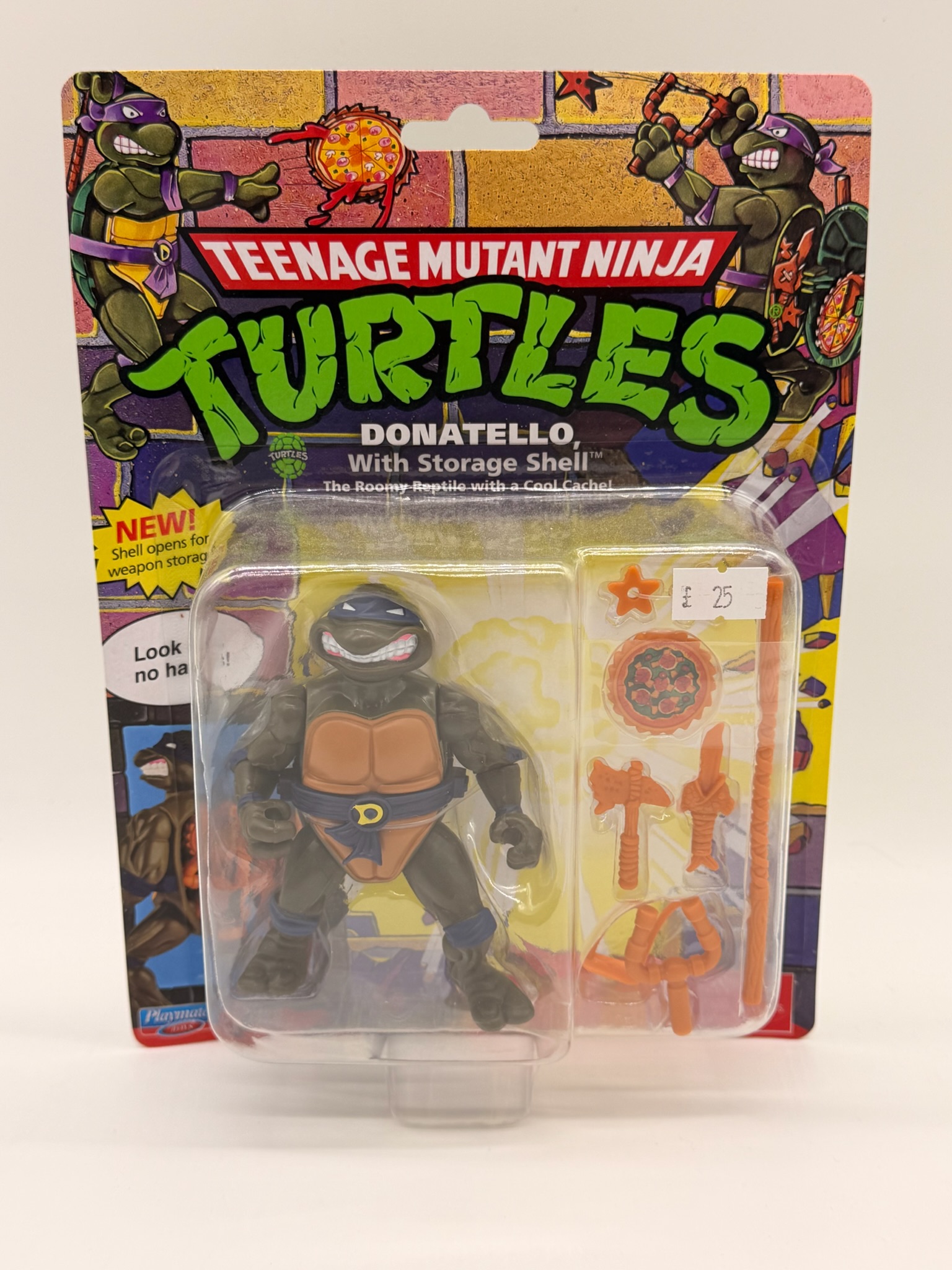 Teenage Mutant Ninja Turtles Donatello with Storage Shell Figure - Vintage Playmates Storage Shell Variant MOC