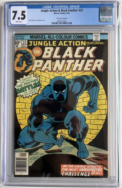 🔑 Jungle Action Feat. Black Panther #23 (1976) CGC 7.5 - UK Price Variant