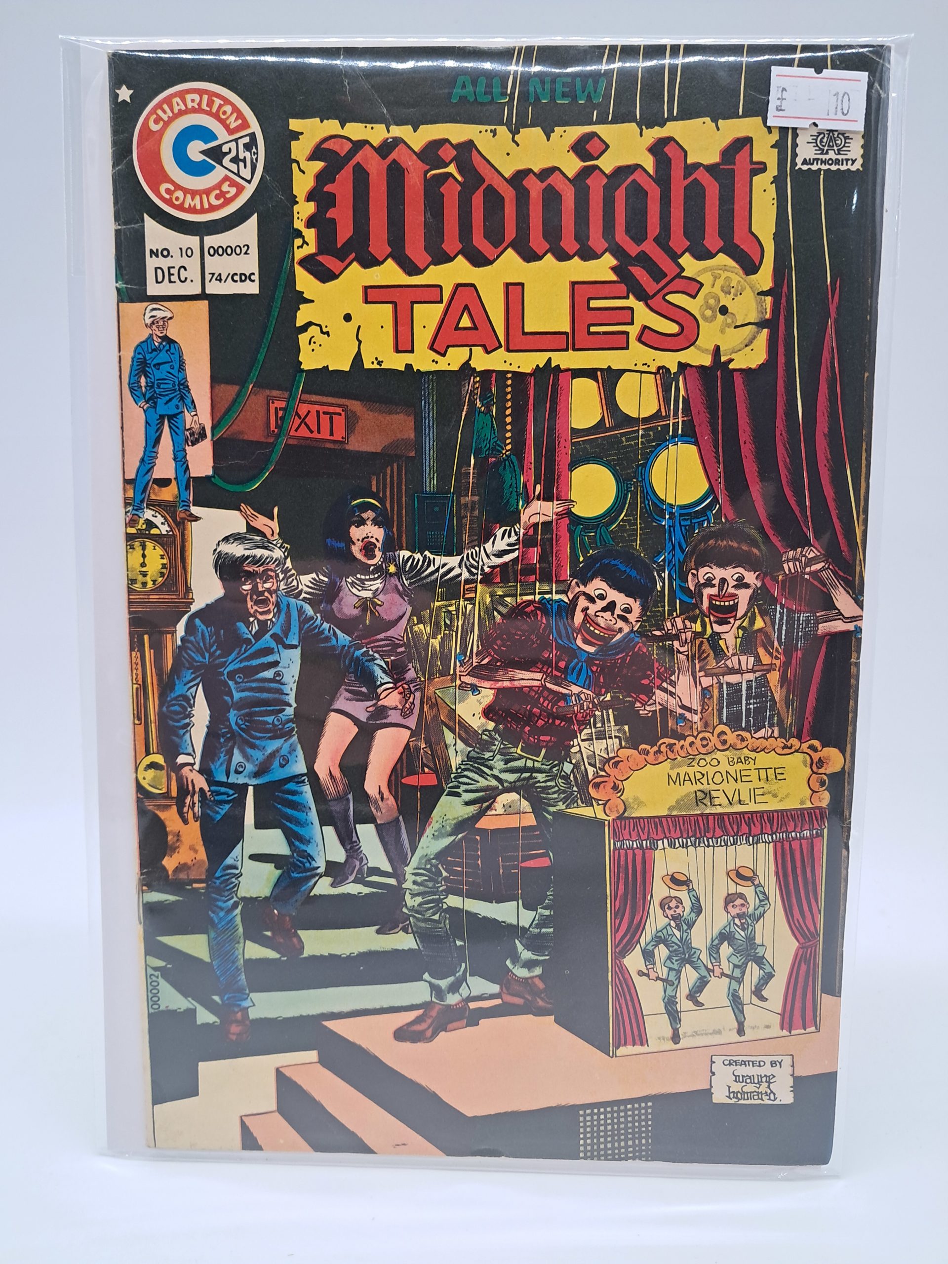 Charlton Comics – Midnight Tales No. 10 – Comic Book – December 1974 – Zoo Baby Marionette Revue Cover