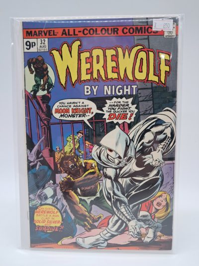 Marvel – Werewolf By Night No. 32 – Comic Book – August 1975 UK Price Variant – Moon Knight Appearance
