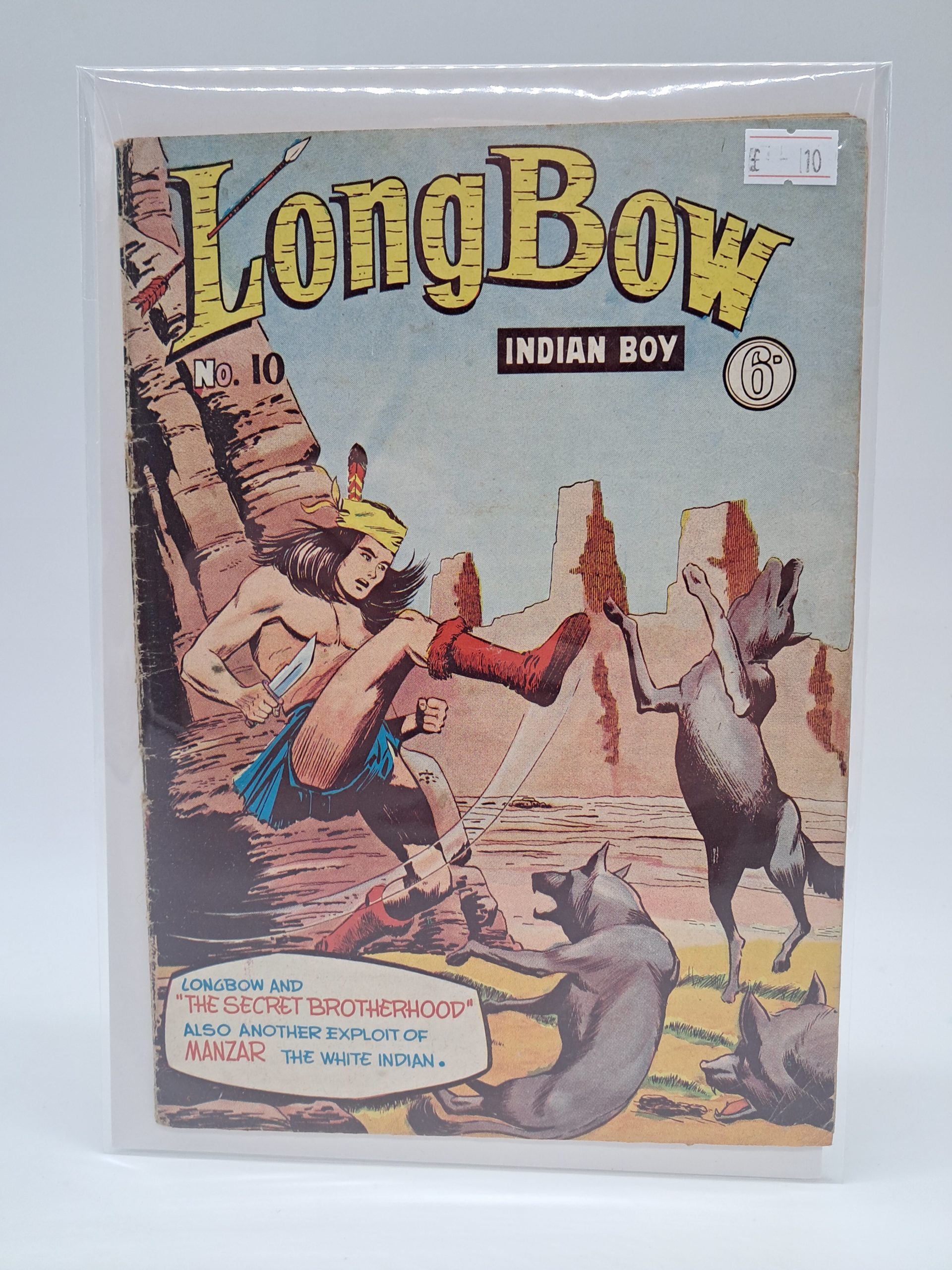 LongBow Indian Boy #10 – The Secret Brotherhood – 6d UK Comic – Vintage Western Adventure Comic