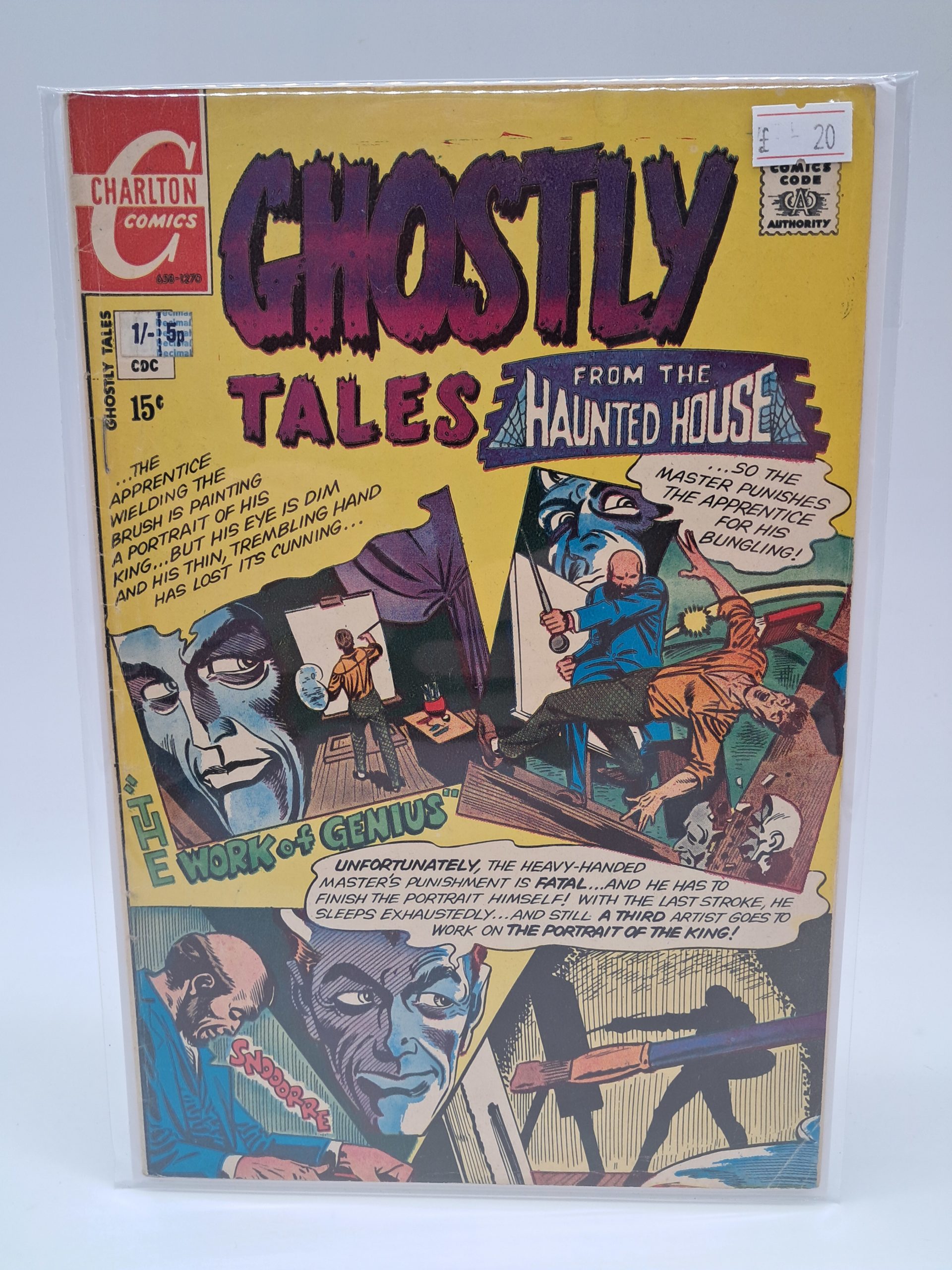 Charlton Comics – Ghostly Tales from the Haunted House – The Work of Genius – Vintage Horror Comic – 15¢ Cover Price