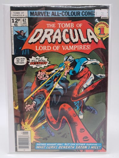 Marvel The Tomb of Dracula #62 (January 1977) UK Price Variant 12p Comic – Lord of Vampires Cover