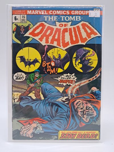 Marvel The Tomb of Dracula #15 (1973) UK Price Variant Comic Book – "Stay Dead!" – Bronze Age Horror