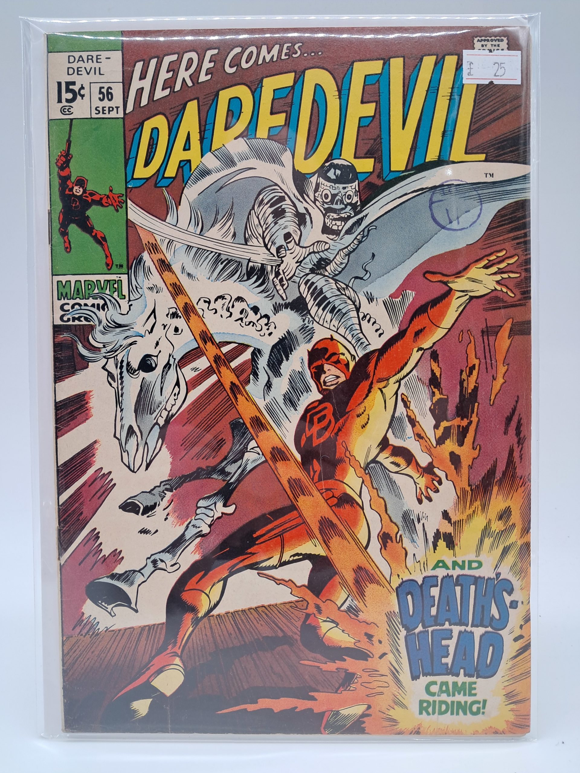 Marvel Daredevil #56 (1969) US Edition Comic Book – "And Death's-Head Came Riding!" – Silver Age