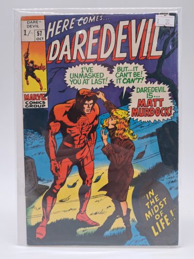 Marvel Daredevil #57 (1969) UK Price Variant Comic Book โ "In the Midst of Life!" โ Silver Age