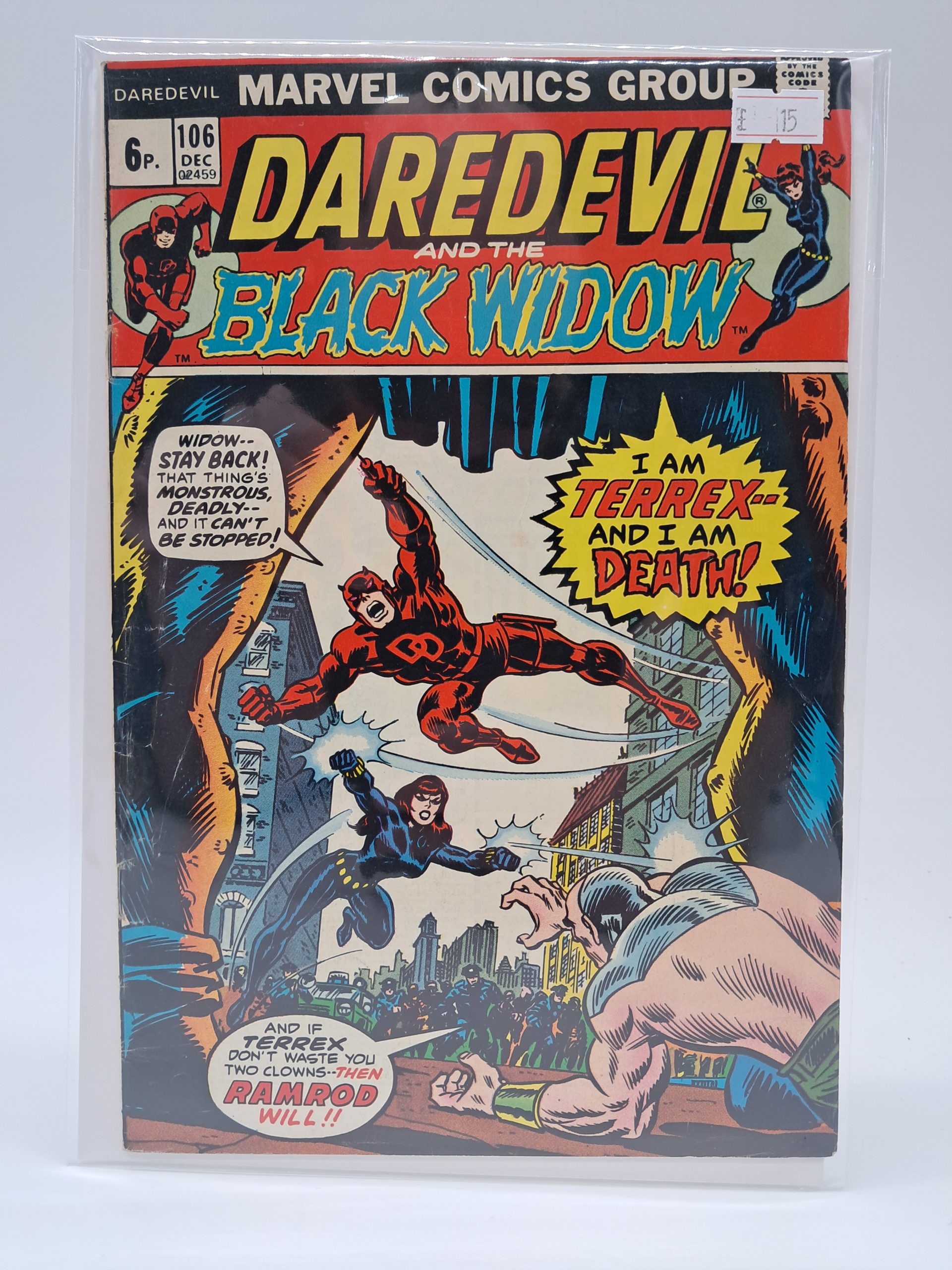 Marvel Comics Group Daredevil and the Black Widow #106 (December 1973) Vintage UK Price Variant Comic Book