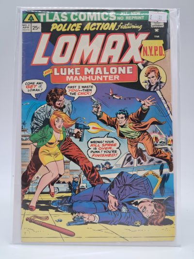 Atlas Comics Police Action Featuring Lomax #2 (April 1975) 25c Comic – NYPD Crime Series