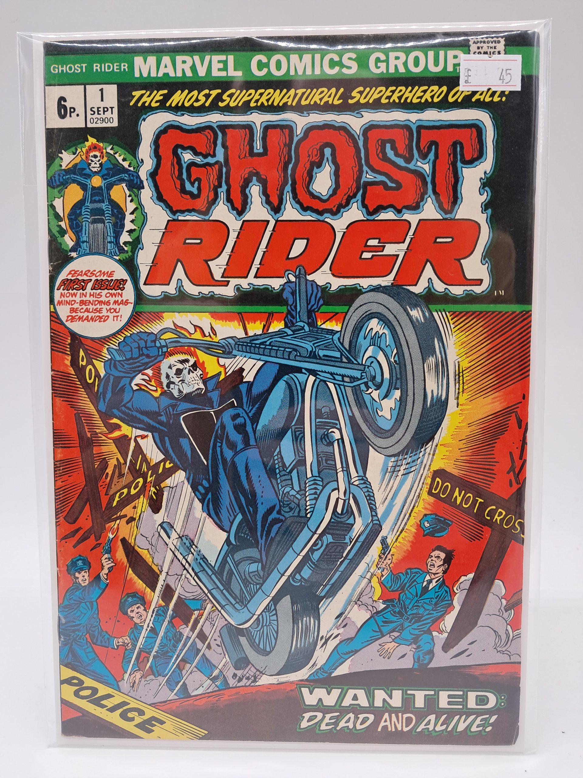 Ghost Rider #1 (1973) UK Pence Variant Comic – Marvel Comics Bronze Age First Issue