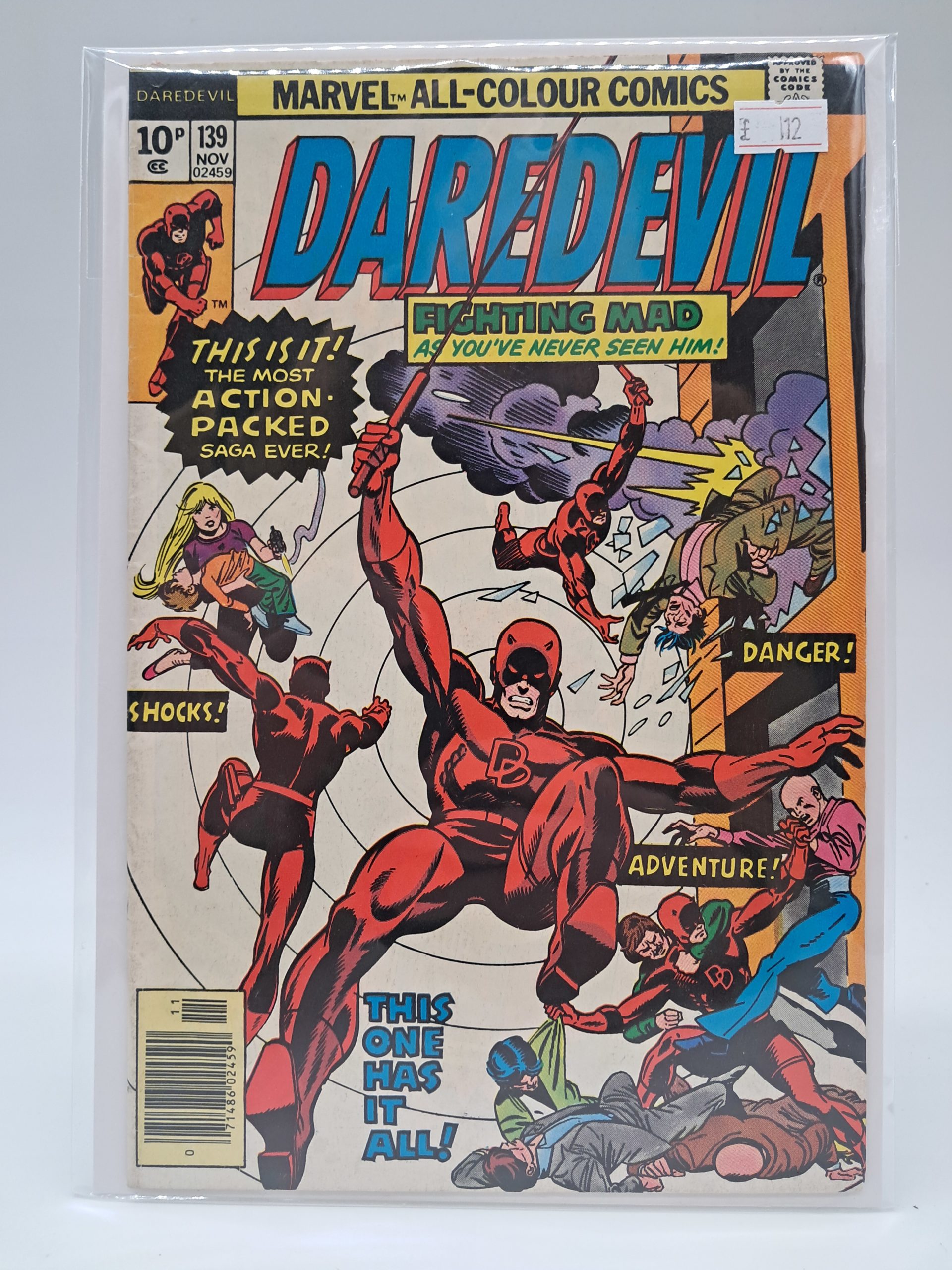 Marvel All-Colour Comics Daredevil #139 UK Price Variant 10p Issue November 1976 Vintage Comic