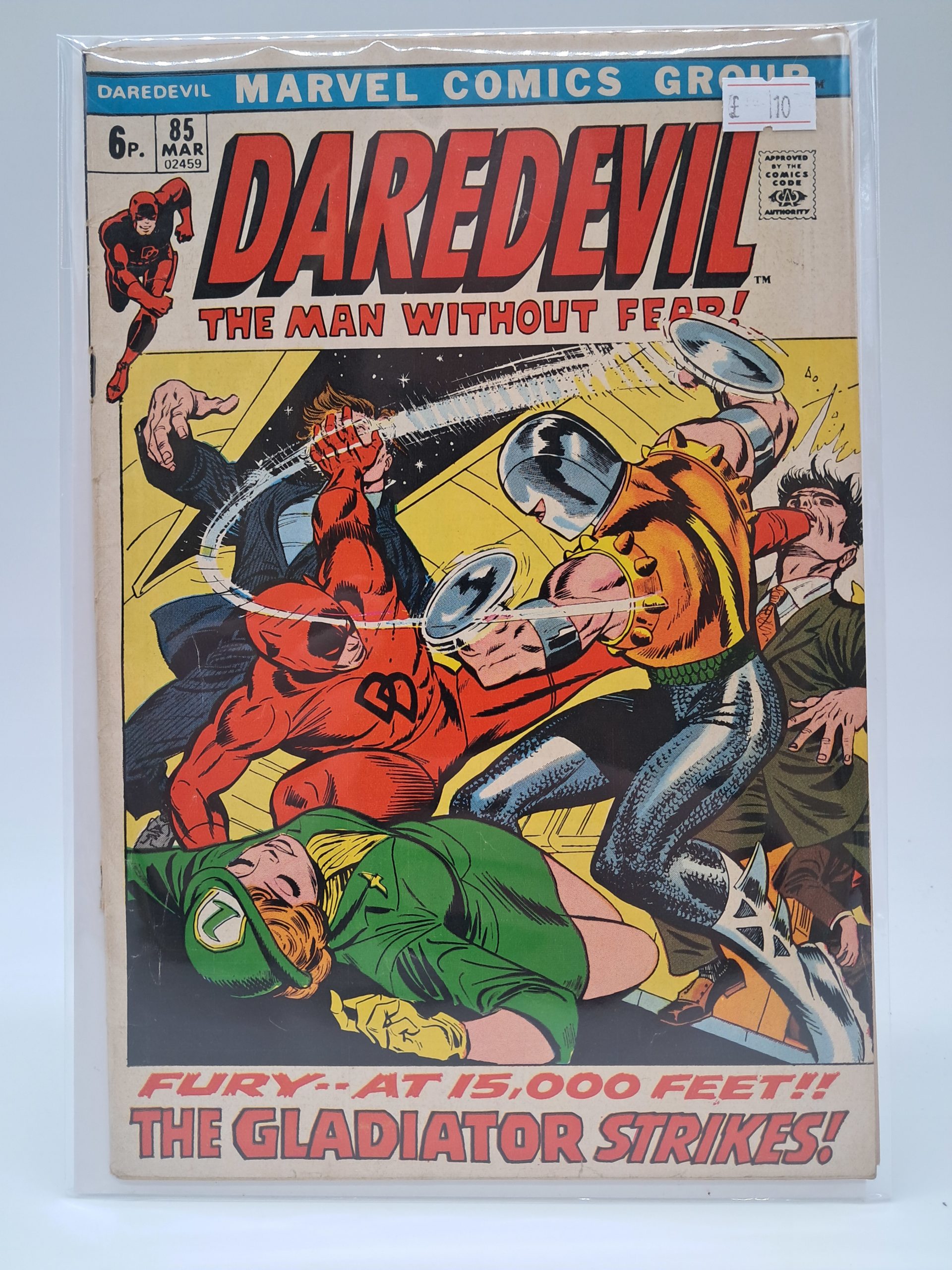 Marvel Comics Group Daredevil #85 (March 1972) UK Price Variant Vintage Bronze Age Comic Book – The Gladiator Strikes!