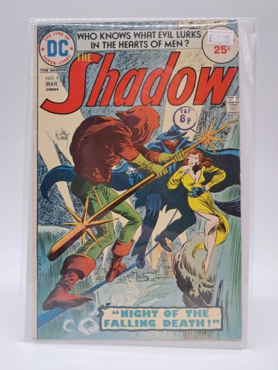 DC Comics – The Shadow #9 – March 1975 – Bronze Age Comic Book – "Night of the Falling Death!"