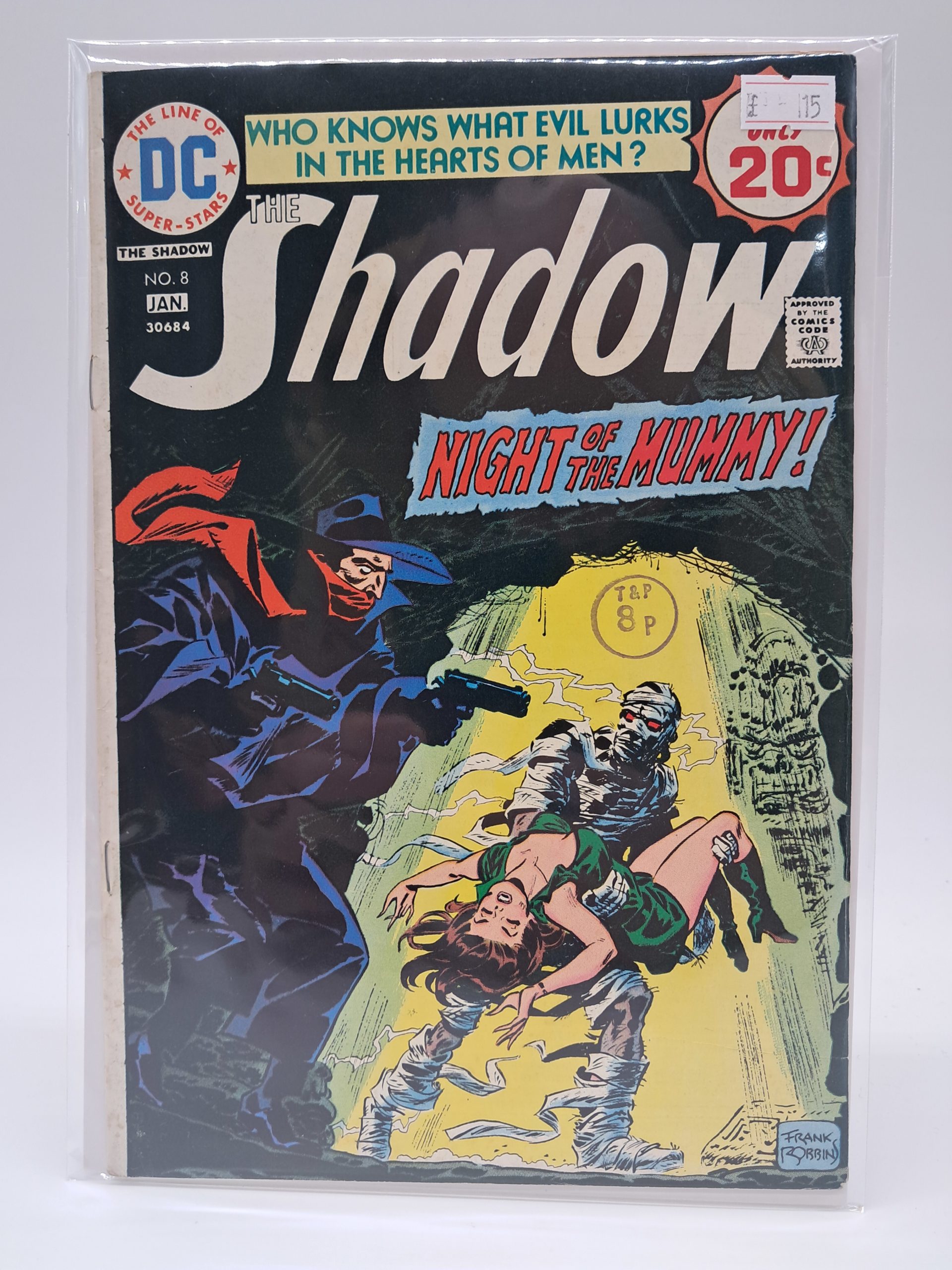 DC Comics – The Shadow #8 – January 1975 – Bronze Age Comic Book – "Night of the Mummy!"
