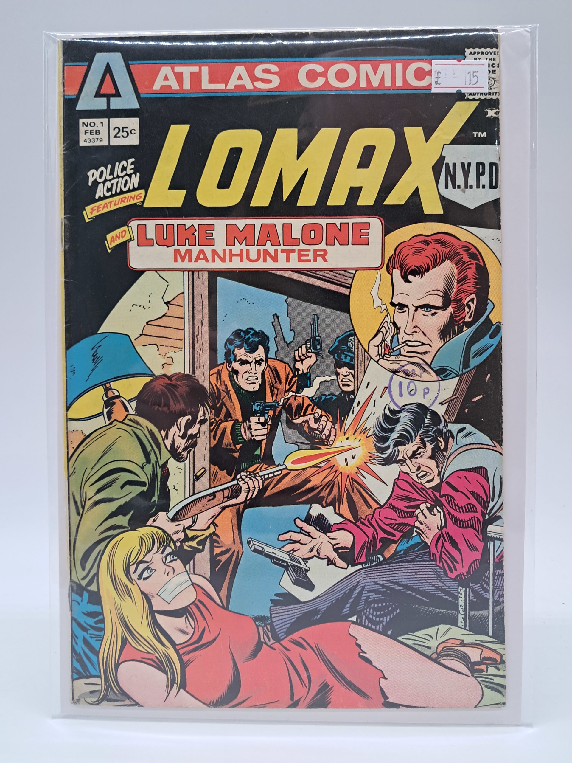 Atlas Comics Lomax No. 1 (February 1975) UK Price Variant Vintage Comic
