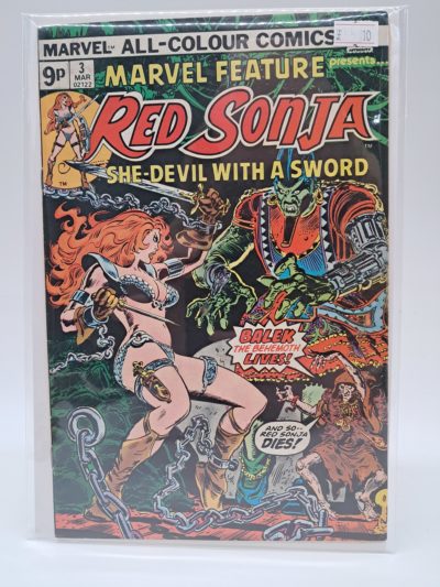Marvel Feature Presents Red Sonja #3 (March 1976) UK Price Variant Comic – She-Devil with a Sword