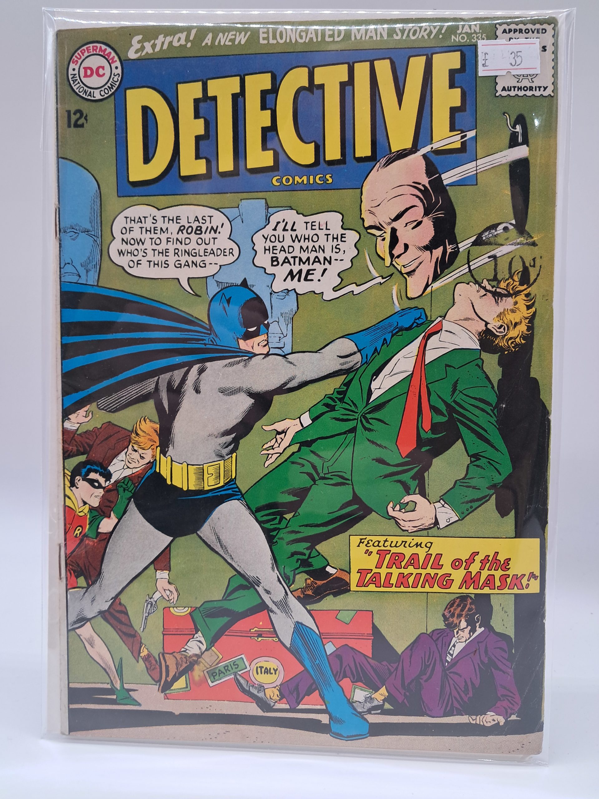 Batman Trail of the Talking Mask #335 - DC Comics 1965 Silver Age Comic