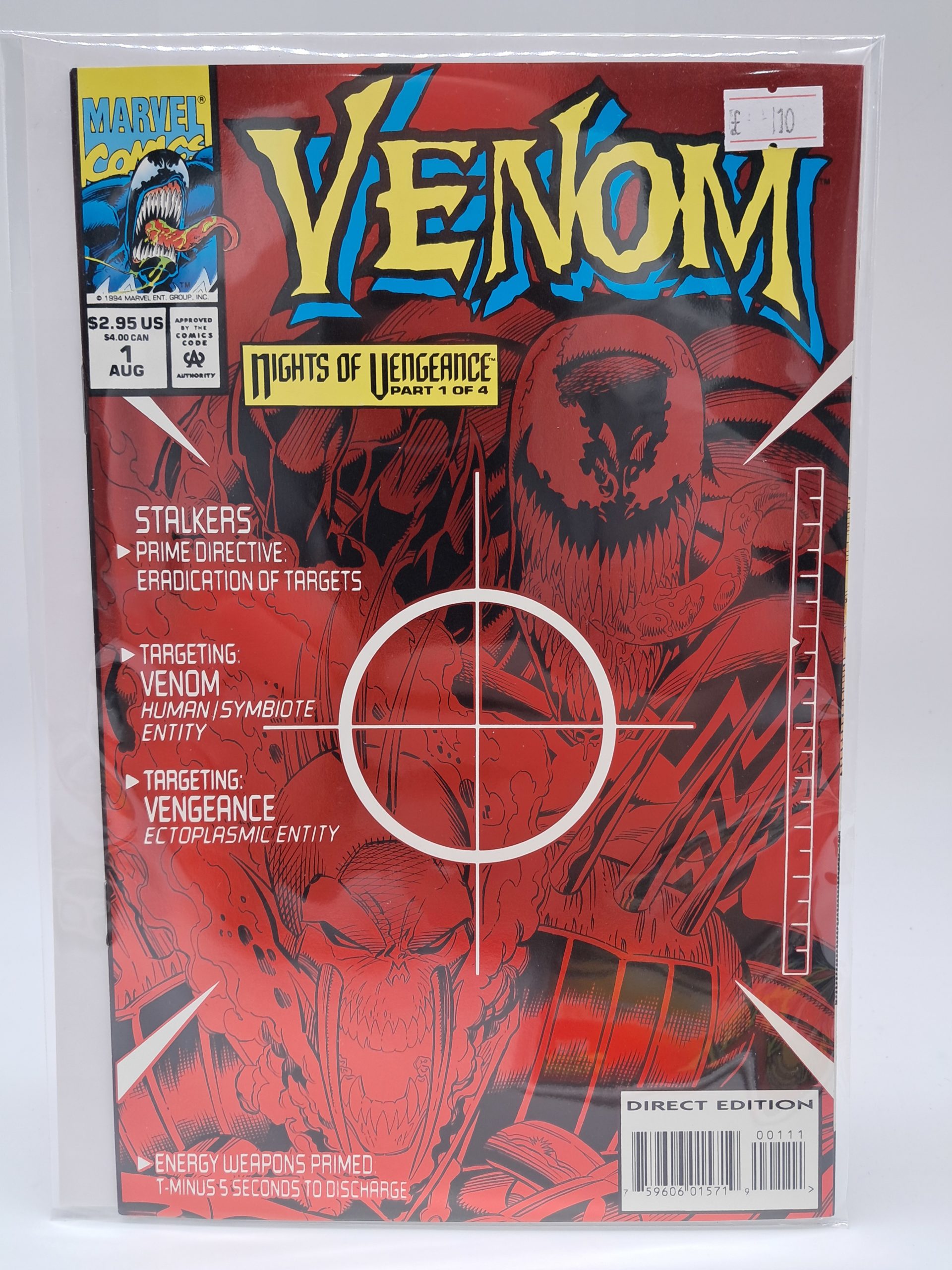 Venom #1 - Direct Edition - Marvel Comics - August 1994 - Nights of Vengeance Part 1 of 4