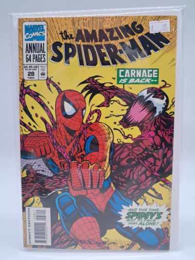The Amazing Spider-Man, Marvel Comics, Annual #28 (1994) Direct Edition – Carnage Is Back