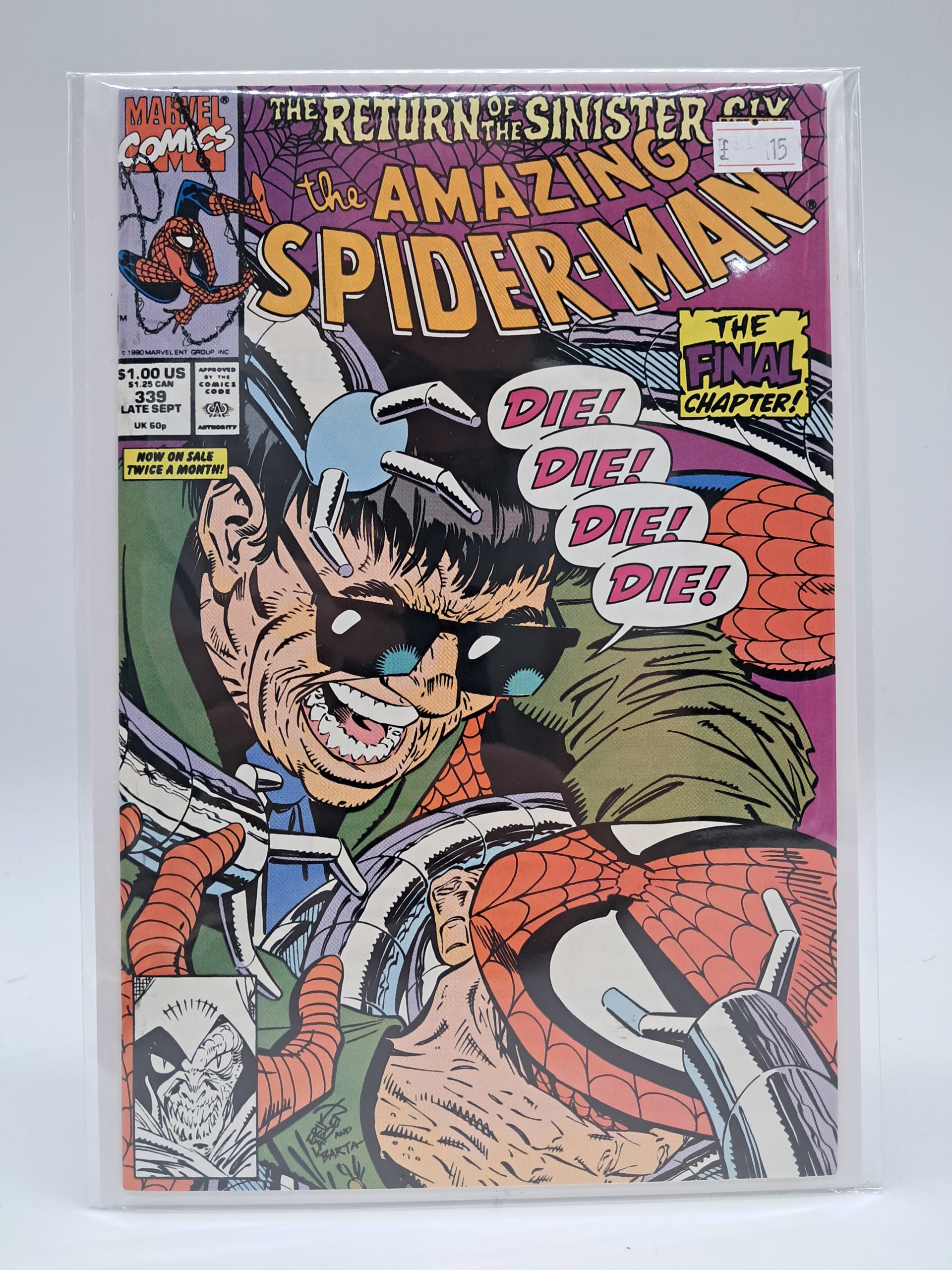 The Amazing Spider-Man #339, Marvel Comics ,(1990) Direct Edition – Return of the Sinister Six: Final Chapter