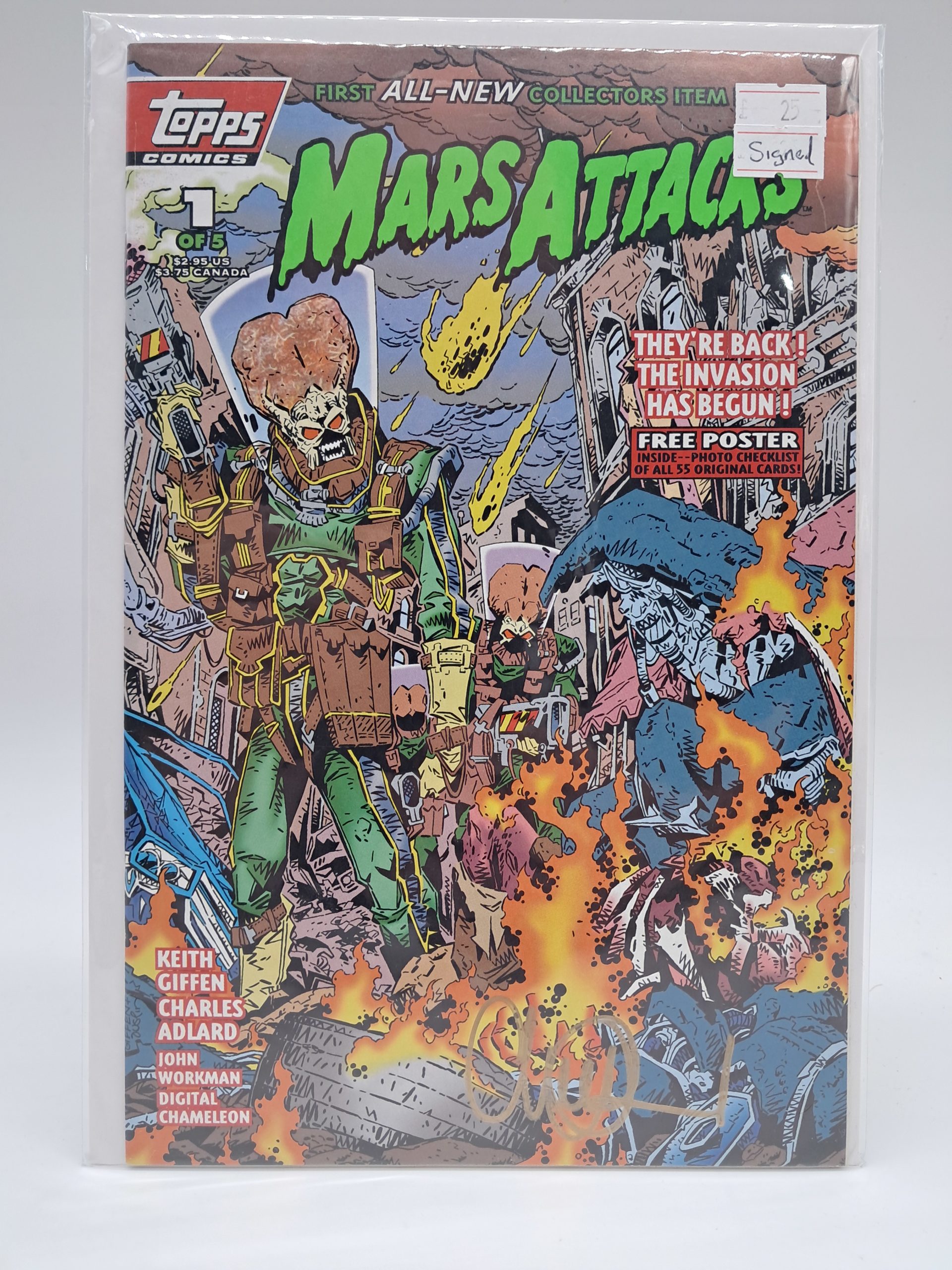 Mars Attacks #1 of 5, Topps Comics, Signed Comic Book (1994)