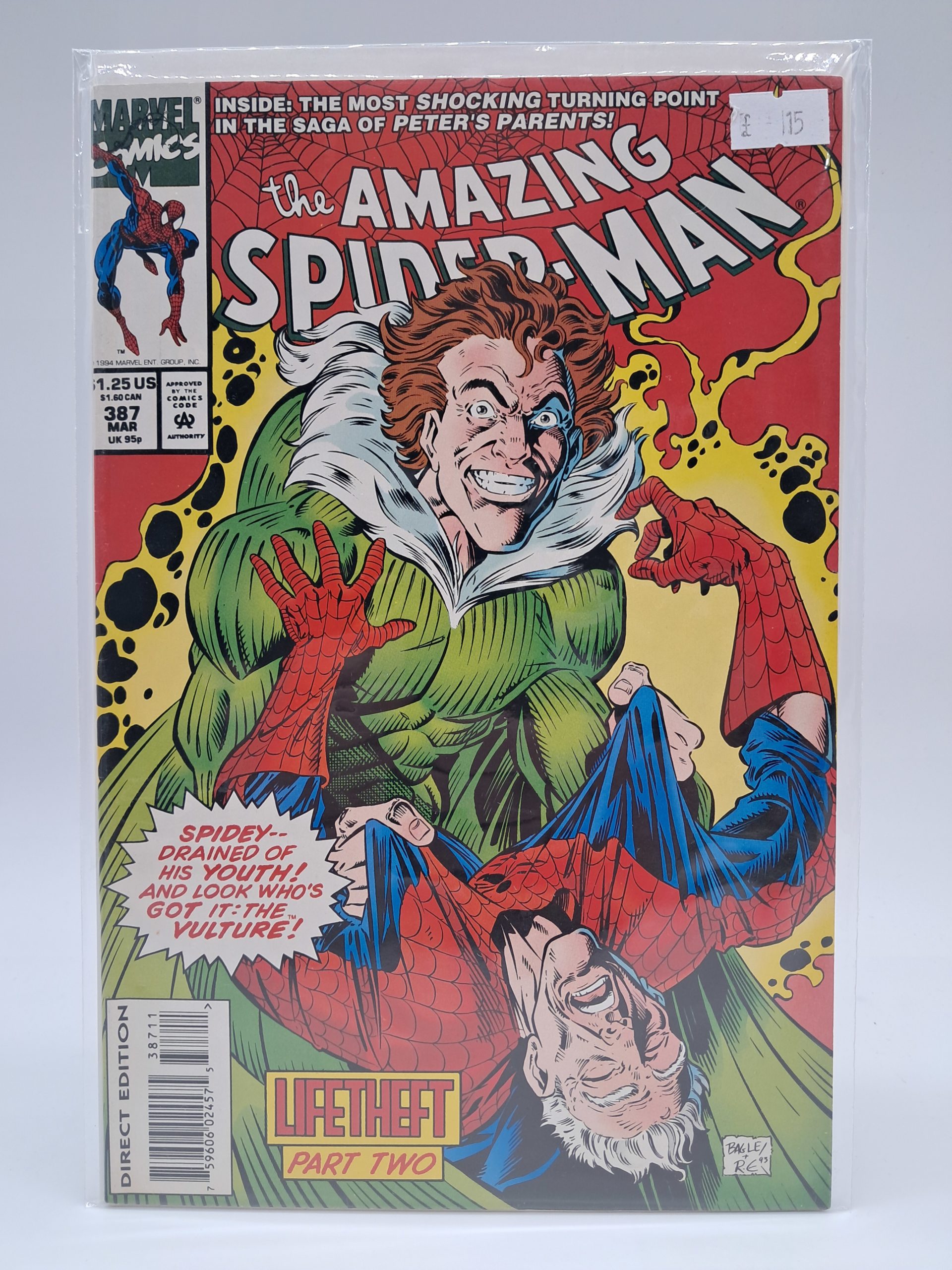 The Amazing Spider-Man #387, Marvel, Comic Book – Lifetheft Part Two (March 1994)