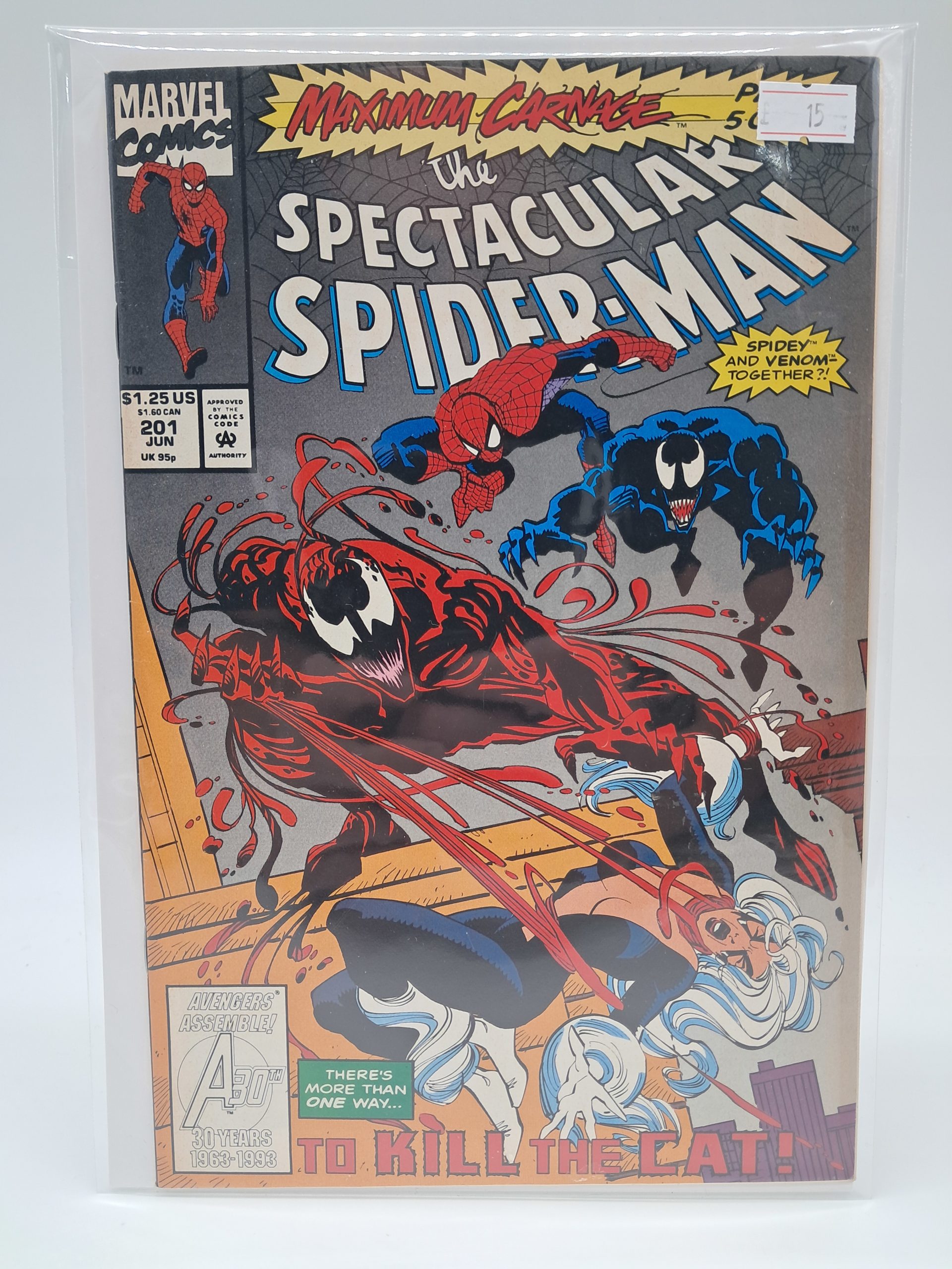 The Spectacular Spider-Man #201, Marvel – Maximum Carnage Part 5 – Spider-Man, Venom & Carnage Comic Book