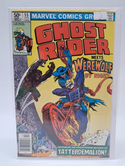 Ghost Rider #55, Marvel Comics – Ghost Rider Meets Werewolf by Night – Bronze Age Newsstand Comic Book