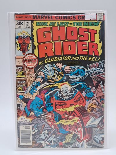 Ghost Rider #21, Marvel Comics – Ghost Rider vs Gladiator and The Eel – Bronze Age Newsstand Comic Book
