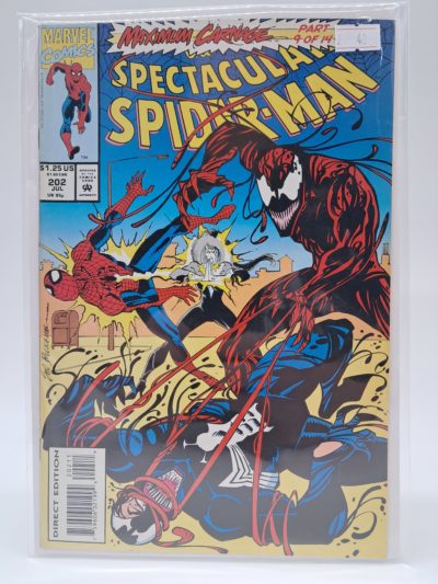 Spectacular Spider-Man #202, Marvel Comics – Maximum Carnage Part 9 of 14 – Direct Edition