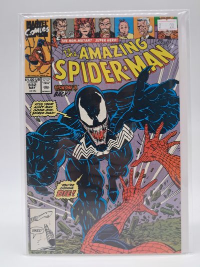 The Amazing Spider-Man #332, Marvel Comics – Venom Returns – Direct Edition – 1990