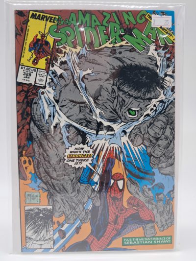 The Amazing Spider-Man #328, Marvel Comics – Spider-Man vs Hulk – Direct Edition – 1990