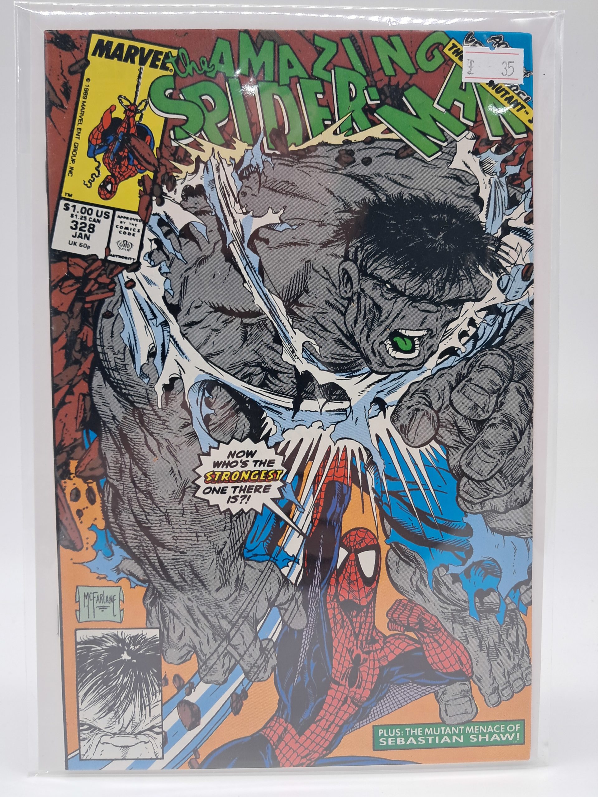 The Amazing Spider-Man #328, Marvel Comics – Spider-Man vs Hulk – Direct Edition – 1990