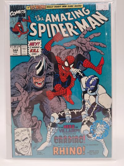 Marvel Comics The Amazing Spider-Man #344 – 1st Appearance of Cardiac – Direct Edition – 1991
