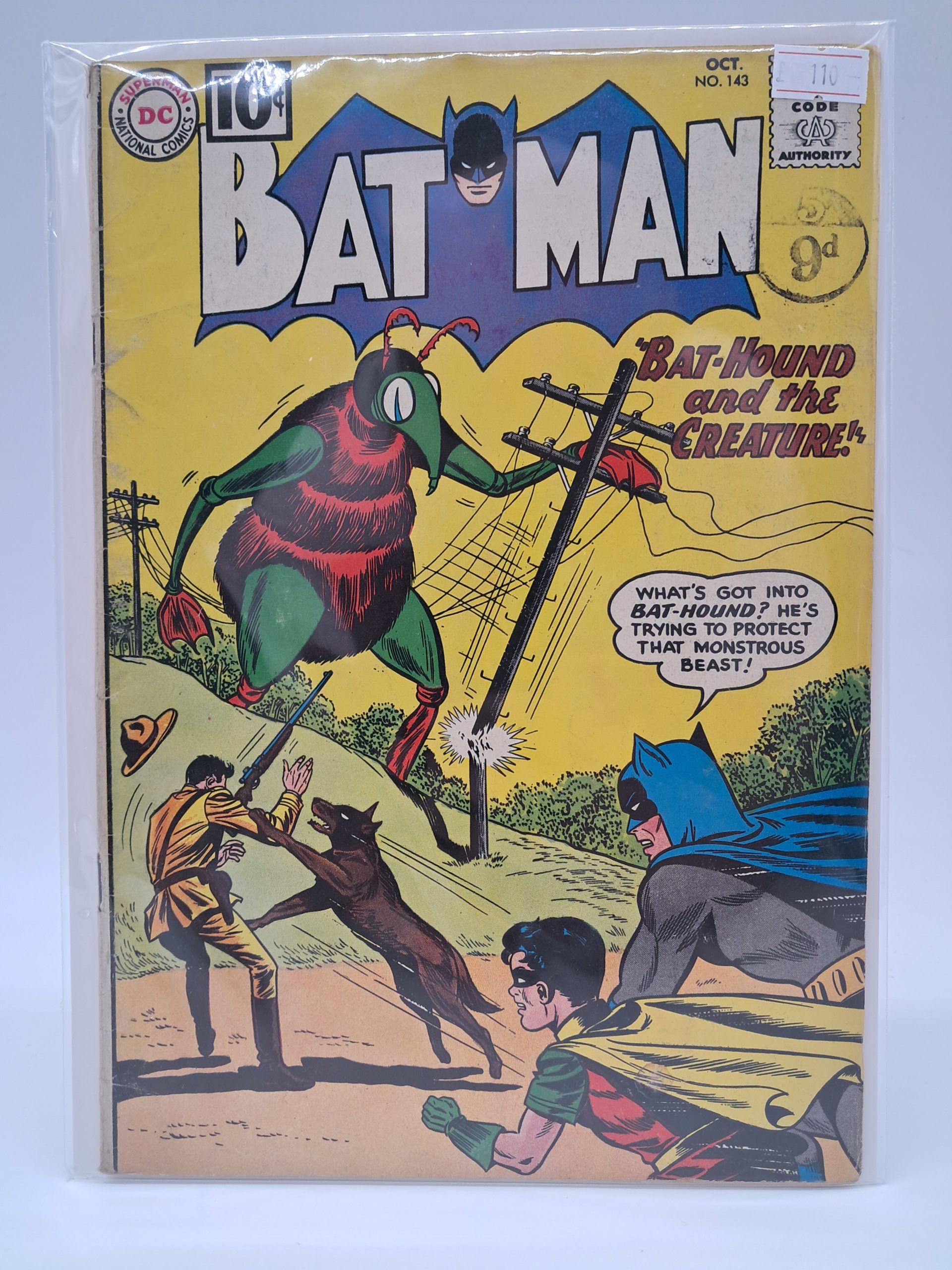 Batman #143, DC Comics – Bat-Hound and the Creature – 1961