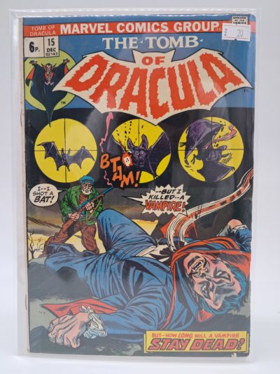 The Tomb of Dracula #15, Marvel Comics – UK Price Variant – Bronze Age Comic – 1973