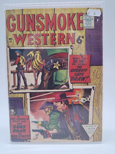 L. Miller & Son, Gunsmoke Western #17 – 6d British Western Comic – Kid Colt