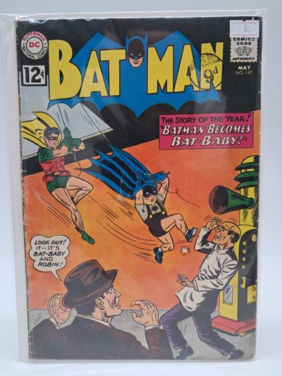 Batman #147 – Batman Becomes Bat-Baby, DC – Silver Age Comic – 1962