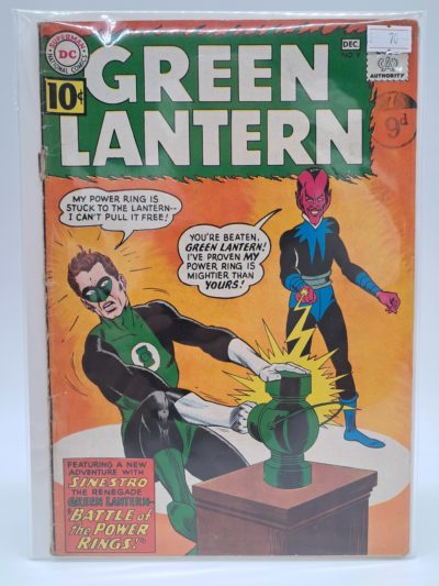 Green Lantern #9, DC Comics – Sinestro Battle of the Power Rings – Silver Age Comic – 1961