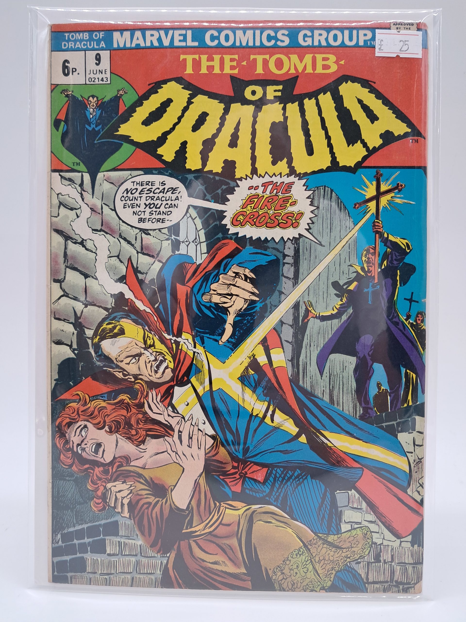 The Tomb of Dracula #9, Marvel Comics – The Fiery Cross – UK Price Variant – 1973