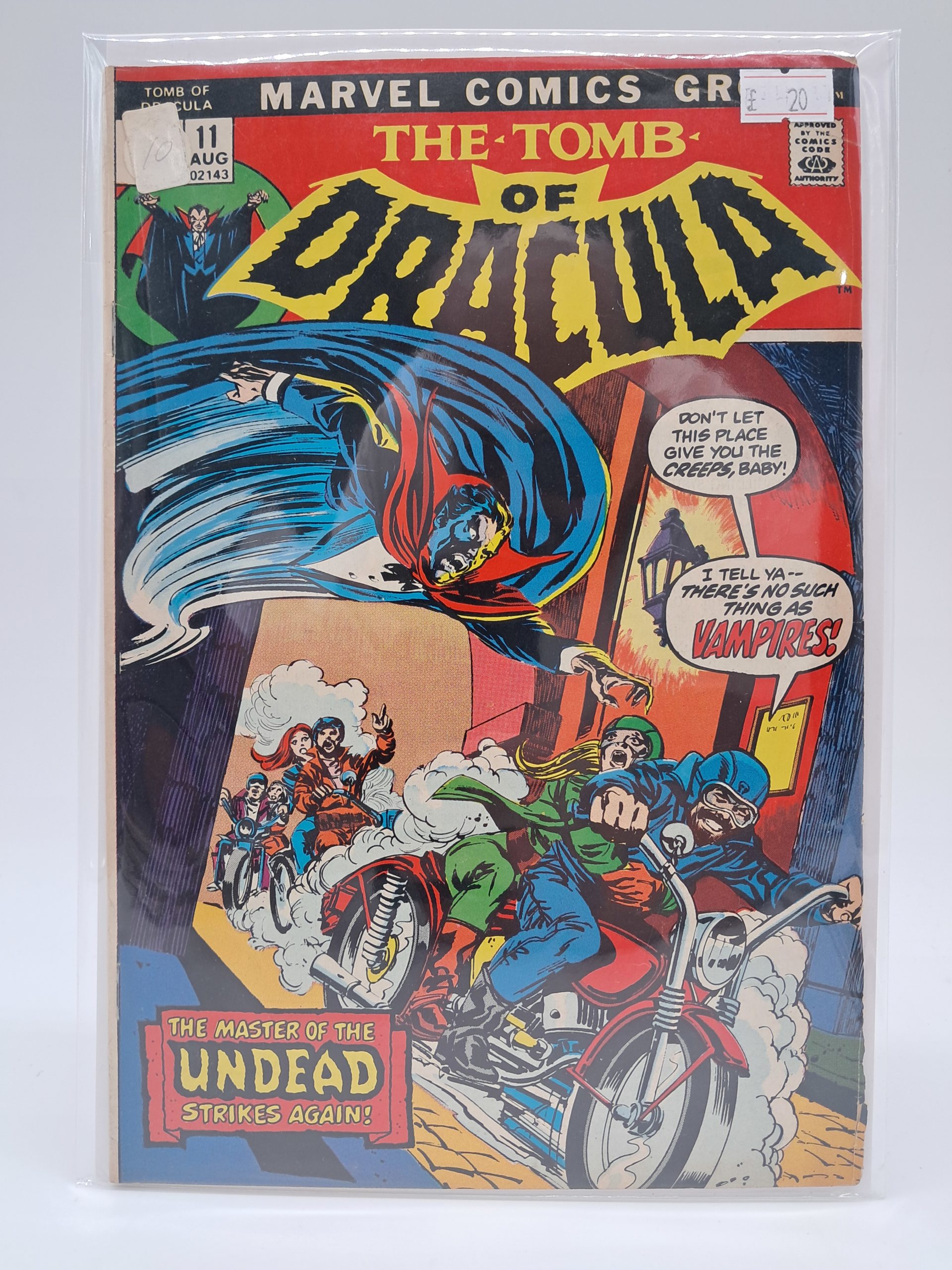 The Tomb of Dracula #11, Marvel Comics – Dracula vs Bikers – Bronze Age Horror – 1973