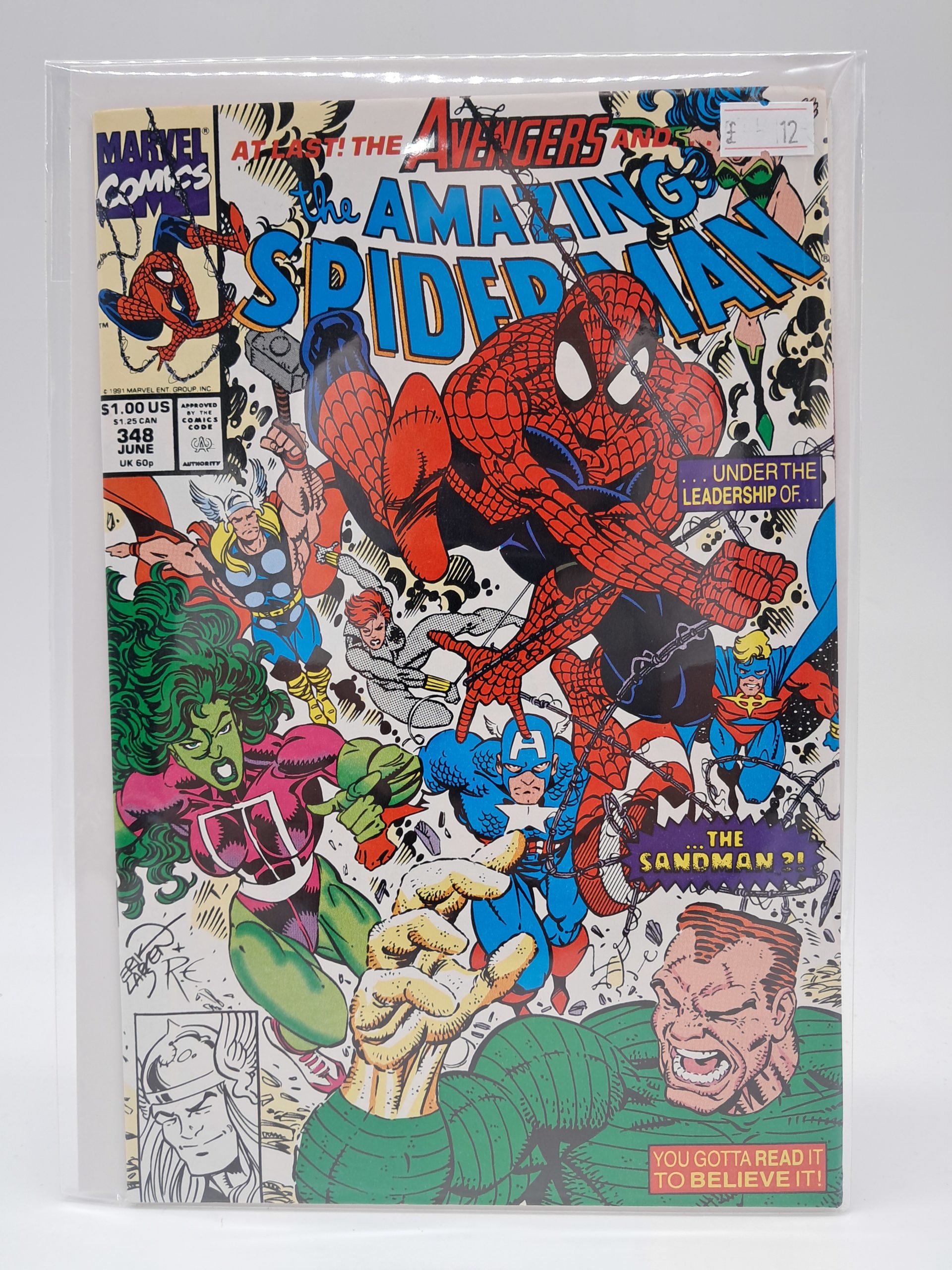 The Amazing Spider-Man #348, Marvel Comics – Avengers & Sandman – 1991