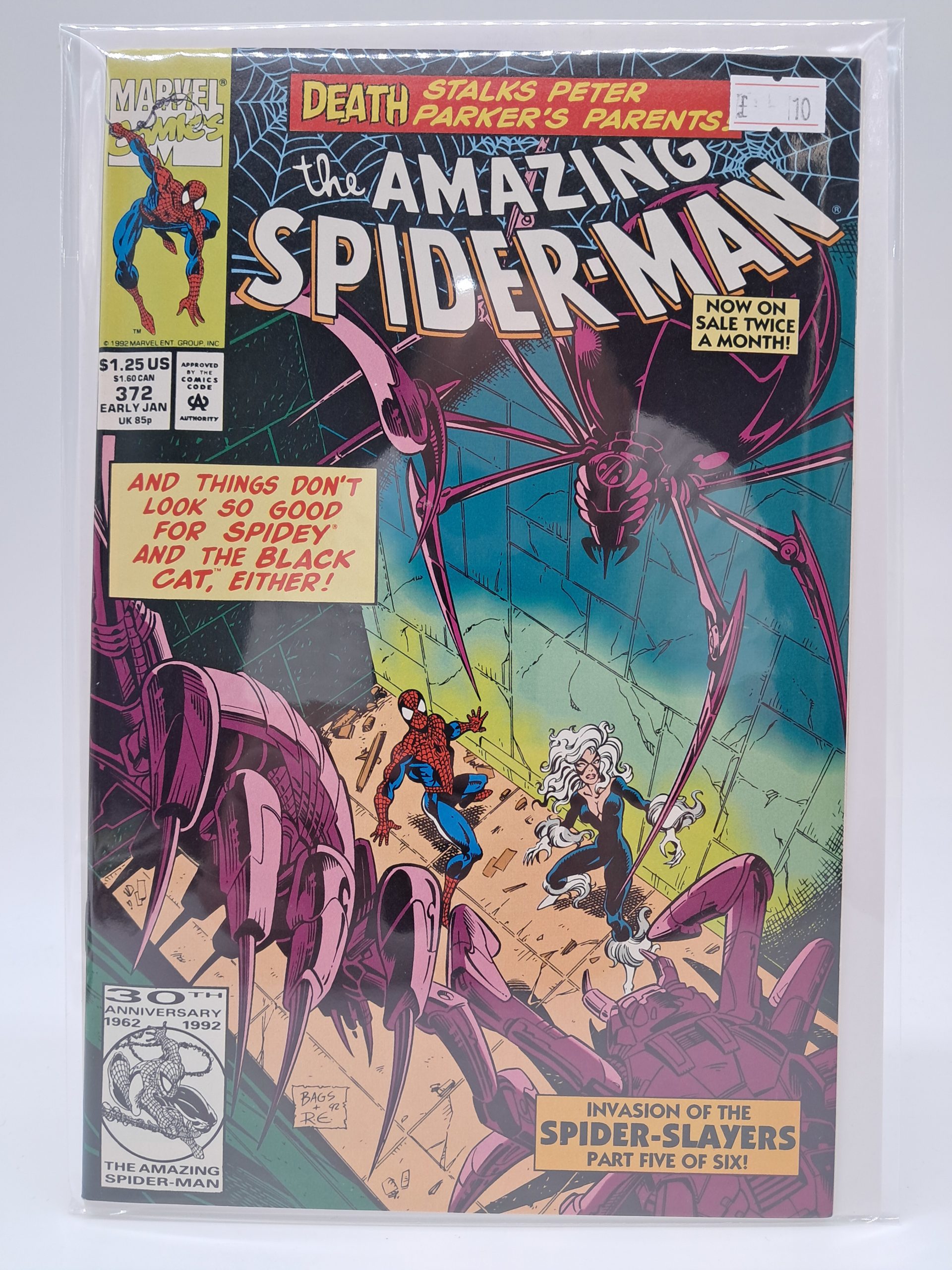 The Amazing Spider-Man #372, Marvel Comics – Spider-Slayers & Black Cat – 1993