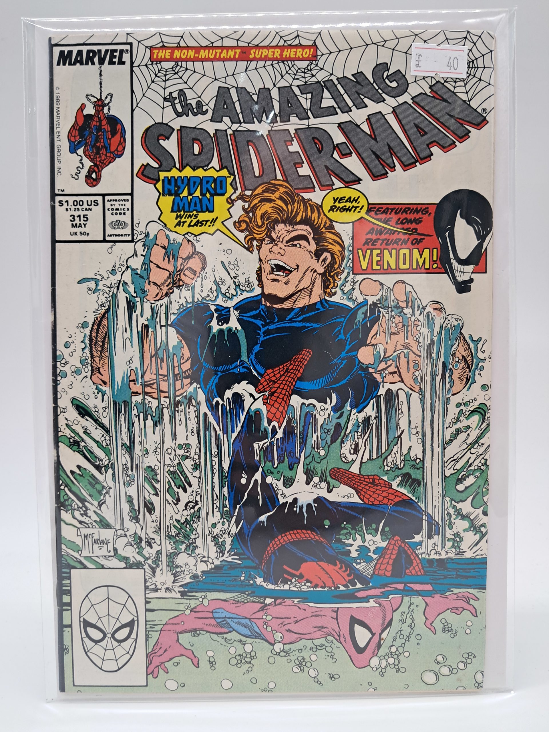 The Amazing Spider-Man #315, Marvel Comics – Return of Venom – Hydro-Man – 1989