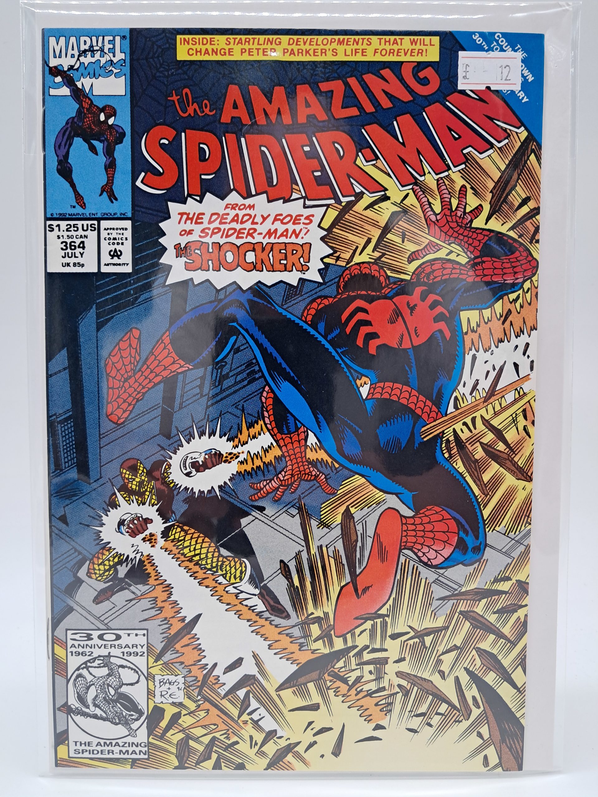 The Amazing Spider-Man #364, Marvel Comics – Shocker – 30th Anniversary – 1992