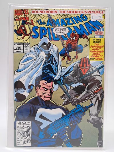 The Amazing Spider-Man #355, Marvel Comics – Round Robin: The Sidekick’s Revenge – Punisher & Moon Knight – 1991