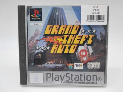 Grand Theft Auto – Sony PlayStation (PS1) – PAL – Platinum (Complete with Manual)