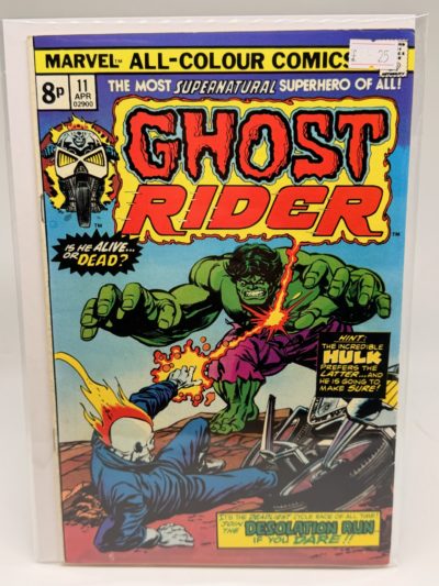 Marvel Ghost Rider #11 (April 1975) – Hulk Appearance – UK Price Variant (8p) – Marvel Comics