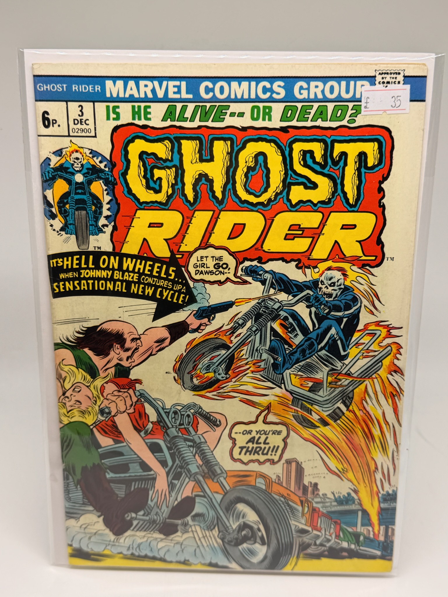 Marvel Ghost Rider #3 (December 1973) – UK Price Variant (6p) – Marvel Comics