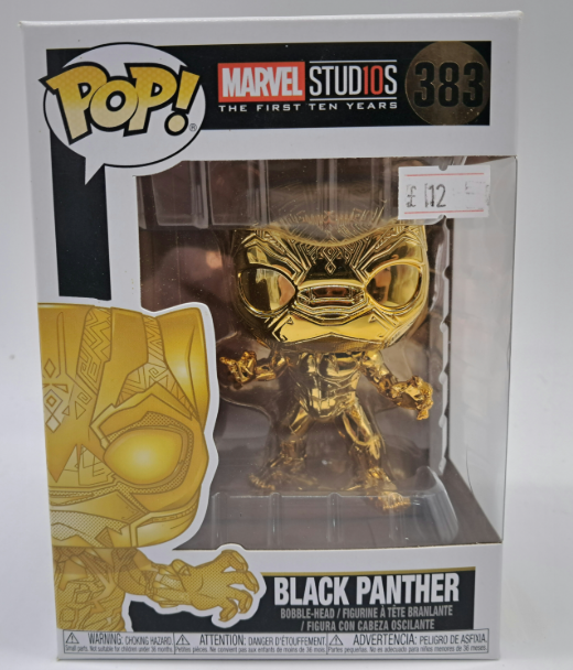 Black Panther – Funko Pop! Marvel #383 – Marvel Studios: The First Ten Years – Gold Chrome – Vinyl Bobblehead